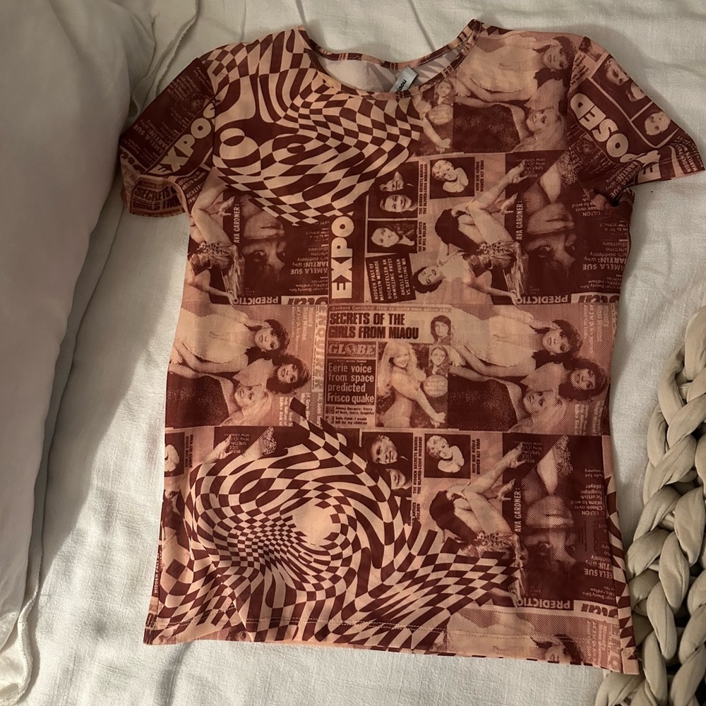 Miaou Mini Tee in Brown/Multi color